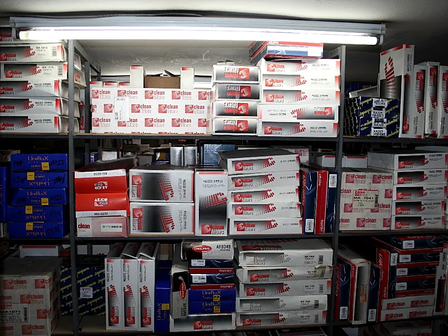 Shelves of parts